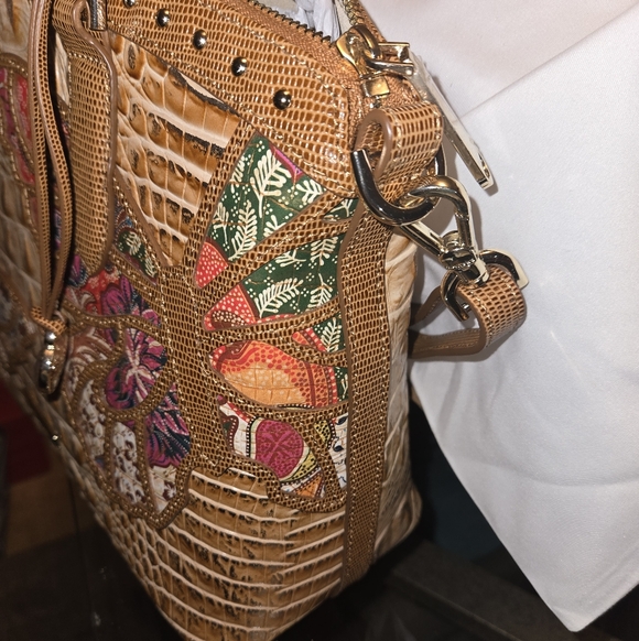 Brahmin Brown Embossed Honey Brown Gala Butterfly Satchel - Picture 3 of 7